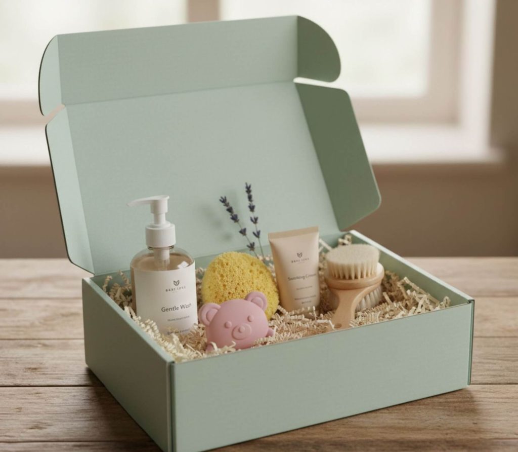 cadeau naissance original - coffret soins bébé bio avec savon doux et crème